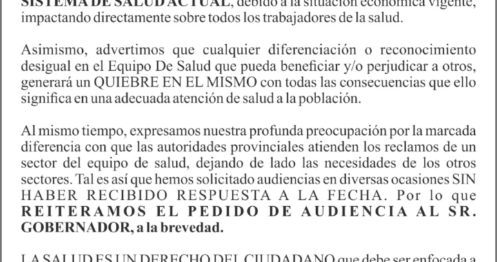 Declaración pública de la Federación Argentina de Colegios de Odontólogos expresando su preocupación por la crisis sanitaria en Salta, Argentina, dirigida al gobernador, destacando los problemas urgentes que afectan al sistema sanitario. -corvt_ar